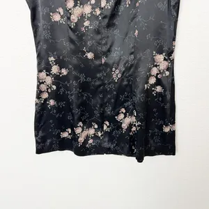 [Vintage] All That Jazz 90s Y2K Floral Satin High Neck Halter Blouse Sz Small S thumbnail 6
