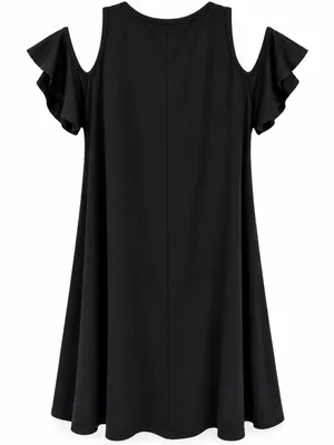 Raiders Cold Shoulder Tunic Dress Black Ruffle Sleeve rhinestones Game Day Large thumbnail 2