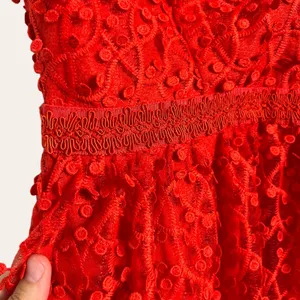 Reiss Abrianna Red Lace V-Neck Cap Sleeve Cocktail Dress Size 4 thumbnail 8