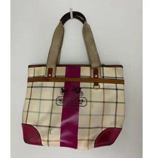 Coach Cream Red Coated Canvas Signature Handbag thumbnail 3