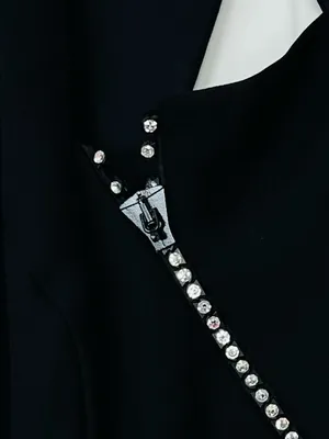 Adriana New York Black Sleeveless Maxi Dress with Rhinestone Diagonal Detail thumbnail 4