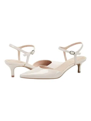 NWT Bandolino Rose Pointed Toe Kitten Heel Pump BNROSE3 Ivory Off White 8M thumbnail 2