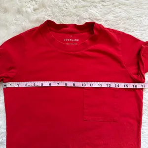 Everlane Dress The Weekend Tee Pocket Crewneck Short Sleeve Red XXS thumbnail 11