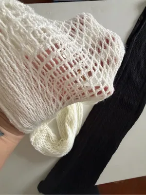Cream and Black Knit Infinity Scarves - Women Accessories thumbnail 3
