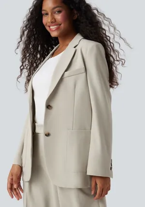 HALARA collar, long sleeve work linen- feel blazer with pockets size extra small thumbnail 1