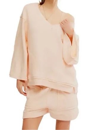 Intimately Free People Day Off Boho Pockets Preppy Slouchy Fleece Pullover S thumbnail 1