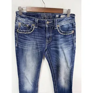 Miss Me Jeans MP7273T Mid Rise Straight Leg Women's 27 x 31 Inseam Western Y2K thumbnail 8