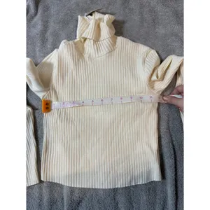 NWT Zara Cream White Ribbed Cropped Long Sleeve Turtleneck Top‎ Size Small thumbnail 5