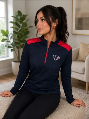 NFL Navy Blue and Red Quarter-Zip Sweater thumbnail 1