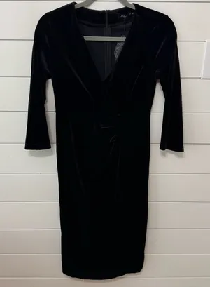 Black velvet cocktail dress thumbnail 1
