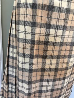 Vintage 100% Wool‎ Scottish Plaid Scotland Kilt Pleated Midi Skirt size 38 thumbnail 5