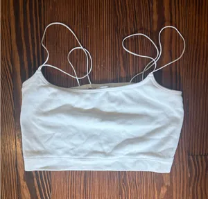 cute white tank with lacy see through back thumbnail 1