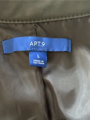 Apt. 9 Olive Leather Zip-Front Moto Jacket thumbnail 4
