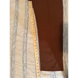 SHEIN Women Brown High Waisted Pleated Straight Leg Dress Pants Trousers Size L thumbnail 5