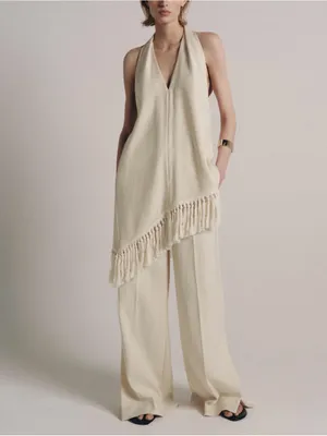 Zara ZW COLLECTION HALTER TOP WITH FRINGING thumbnail 3