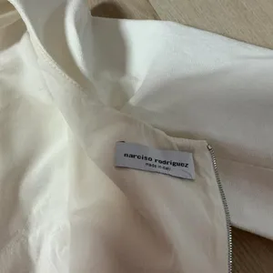 Narciso‎ Rodriguez Cotton Silk Blend Sheath Dress Made in Italy V Neck Zip Front thumbnail 3