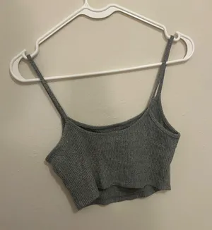 Garage Ribbed Crop Tank Grey thumbnail 2