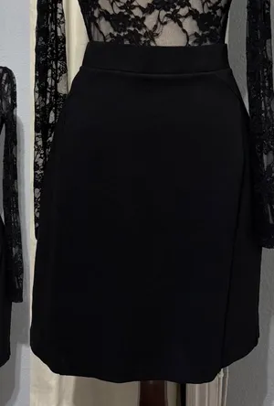 MARIO SERRANI Italy Women Black High Waist A Line Career Goth Skirt L Whimsigoth thumbnail 1