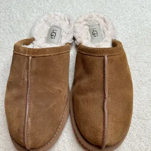 UGG Tan Suede Slippers with Plush Lining thumbnail 2