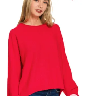 ✨NWT Zenana Viscose Front Seam Round-Neck Sweater‎ thumbnail 1
