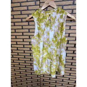 Joie Green And White Mockneck Tank Top Size Medium‎ thumbnail 2
