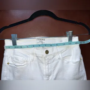 FRAME Le Bell White Flare Wide-Leg Jeans Size 25 thumbnail 9