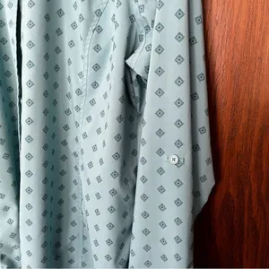 Orvis Button Up Diamond Pattern Roll Up Sleeve Blouse thumbnail 7