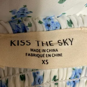 Kiss The Sky Juliette White Blue Floral Sleeveless Cami Camisole Maxi Dress XS thumbnail 4