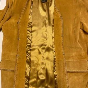 Terry Lewis Classic Luxuries Women's Tan Suede Jacket Lined GORGEOUS- Size L thumbnail 8