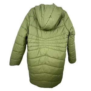 New Balance Women Puffer Jacket Forest Green Hooded Water Wind‎ Resistant XL thumbnail 2