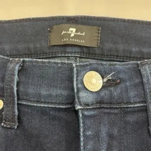 7 For All Mankind Womens High Rise Skinny Jeans Dark Indigo‎ Blue Size 28 thumbnail 12