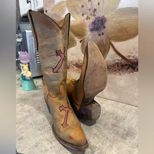 Big Bull Women’s Tan Embroidered Western Cowgirl Boots Size 8.5 US. thumbnail 5