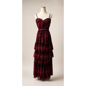 Hutch Madelina Pleated Tulle Tiered Maxi Dress Size 6 $398 NWT thumbnail 5