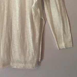We The Free White V-neck Oversized Tee Cotton Long Sleeve Loungewear Medium thumbnail 4