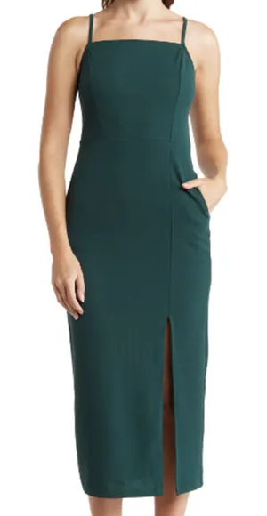 Melloday Techno Crepe Square Neck Dress, Size L​​​​​​​​​​​​ thumbnail 1