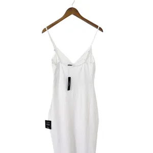 Lulus Stun Like Me White Bodycon Trumpet Hem Midi Dress size L NWT thumbnail 5