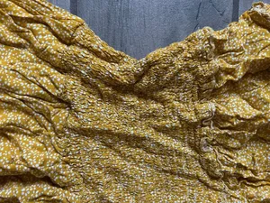 Women's Long Sleeve Ruffle Dress in Mustard Yellow thumbnail 3