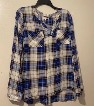 skies are blue flannel blouse thumbnail 1