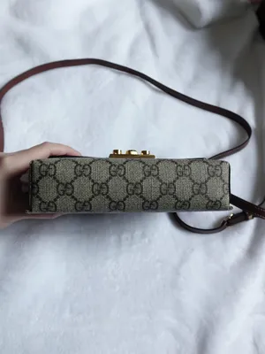 Gucci GG Supreme Monogram Calfskin Mini Padlock Top Handle Shoulder Bag thumbnail 7
