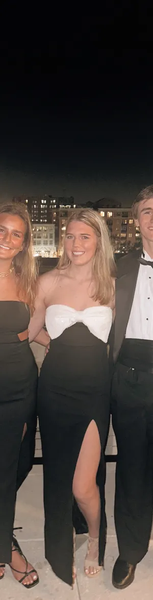 Windsor Strapless Black Dress With White Bow thumbnail 2