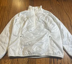 L.L.Bean Primaloft Quilted 1/4 Zip Pullover Jacket White Size Large thumbnail 1