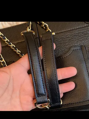 Tory Burch Marion Black Leather Shoulder Bag with Gold Chain thumbnail 3