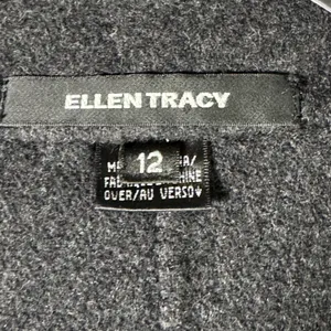 Ellen Tracy‎ Wool Angora Blend Car Coat Gray Womens Sz 12 Tailored Quiet Luxury thumbnail 3