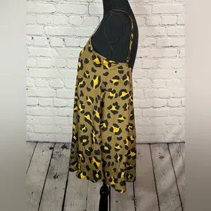 Show Me Your‎ Mumu Bella Mini Dress Golden Graham Animal Print Lined Size XS thumbnail 3