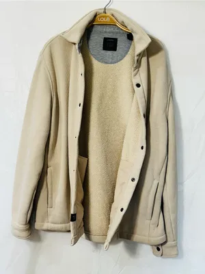 Cozy Neutral Teddy Jacket with Snap Front Tan Size M thumbnail 4