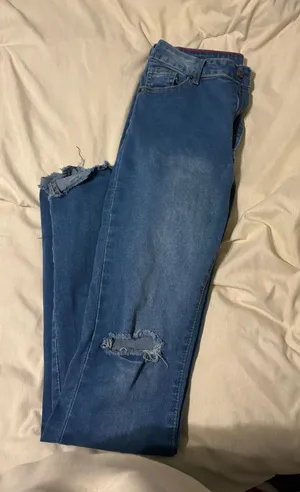 High waisted blue jeans thumbnail 1