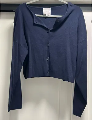 Navy Blue Le Lis Crop Cardigan thumbnail 1