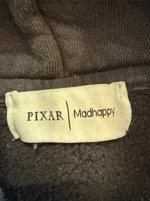 MADHAPPY x Toy Story Pixar Black logo embroidered Hoodie XS HTF thumbnail 2