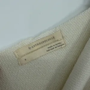 Anthropologie Cream Knit Puff Sleeve V-Neck Sweater Top Size S Romantic Ballet‎ thumbnail 3
