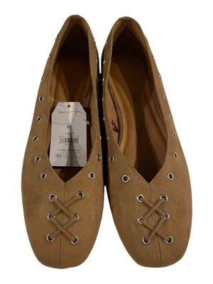 Time & Tru Corset Ballet Flats Faux Suede Sand Slip on Women 10 Cushioned Office thumbnail 3